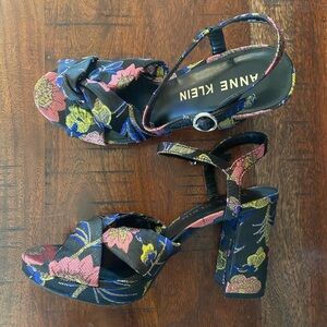 Anne Klein Black Floral Heels